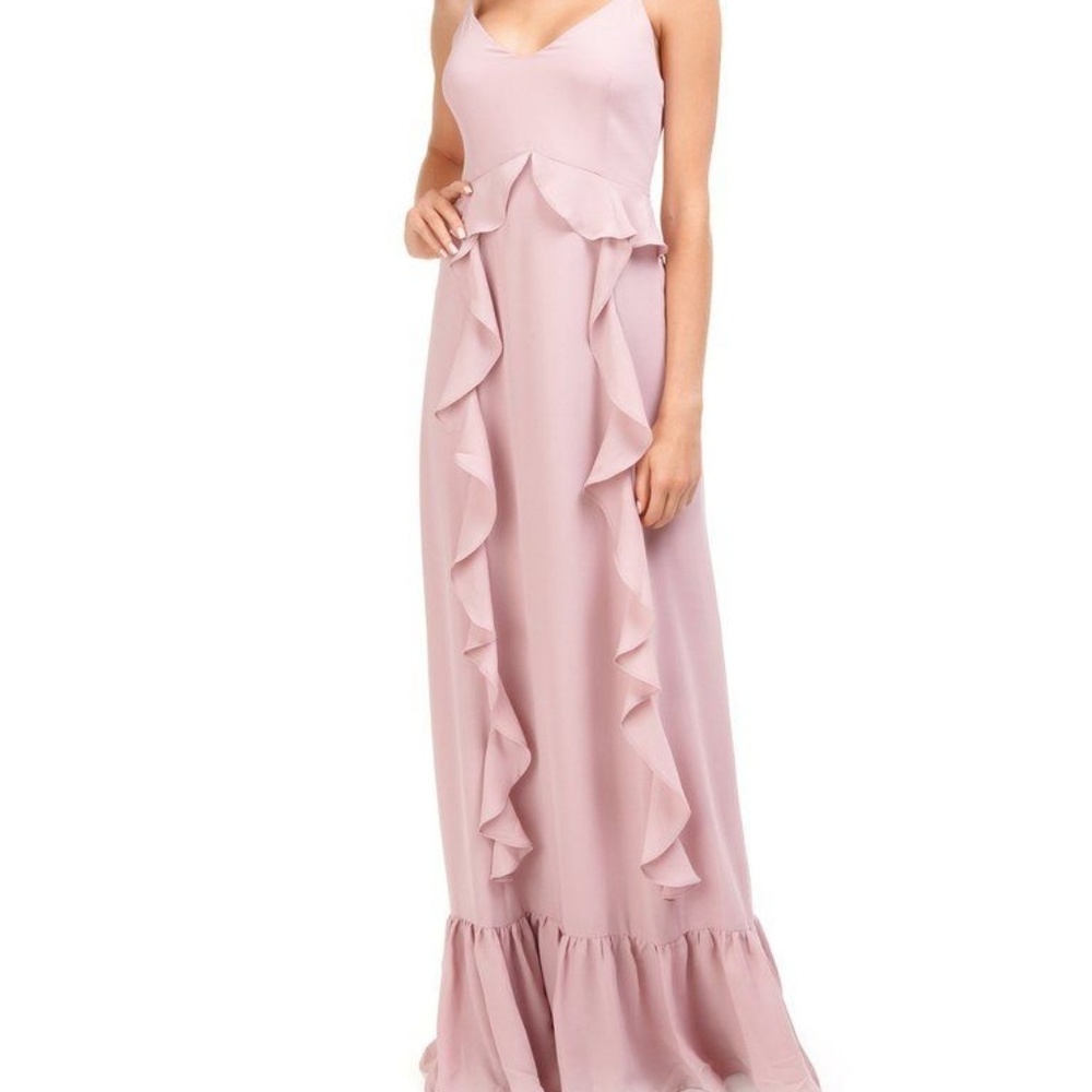 WAYF | Loyal Ruffle Empire Maxi Pink Mauve Gown